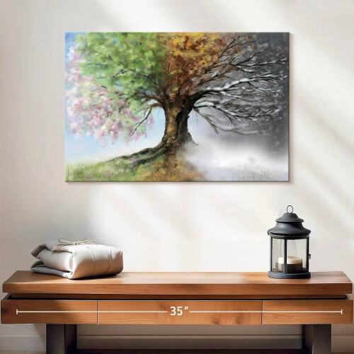 Τέχνη τοίχου σε καμβά Four Seasons 24x16 ίντσες 1