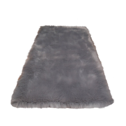 Gray Plush Polyester Carpet Thick 1