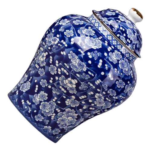 Delicate Blue Flower Tea Canister Durable Ceramic-Design A