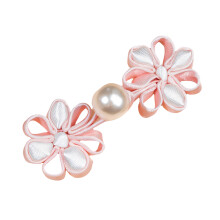 Handwoven Flower Button Craft Of Satins Fabric For-7 CH6134