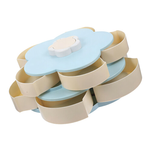 Multi Layer Rotating Snacks Box Divided Serving Tray for Fruits