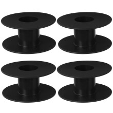 Carretel de fio de plástico – Pacote com 4 unidades, preto, 6,9 cm