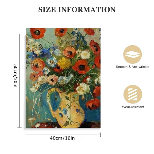 Van Gogh Red Poppies Canvas Print, Gold Frame 1