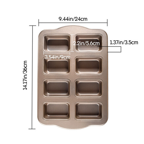 Mini-brødform med non-stick-belægning og 8 hulrum