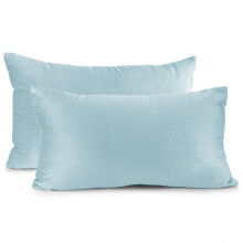 Fluwelen kussenhoes effen rechthoek 12x20 inch aqua 2-pack