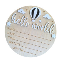 Elegant Wood Keepsakes For Recording Baby Memory-white silver