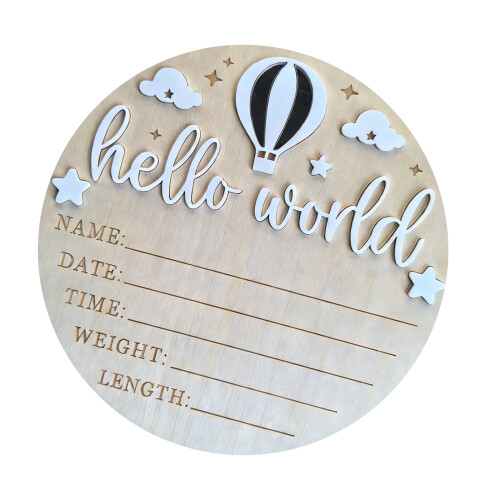 Elegant Wood Keepsakes For Recording Baby Memory-white silver