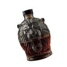 Premium Clear Glass Lions Shape Whiskeys Decanters With Wide