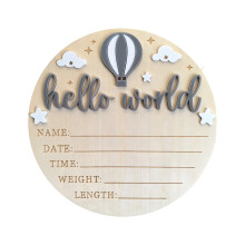 Lovely Wooden Keepsakes Sign To Celebrate Baby-gray with white