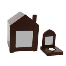 Stable Wooden Pet Ashes Container Dog Urn Cremation Box With-L