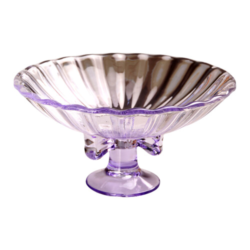 Decorative Glass Footed Tray Perfect For Displaying-Purple