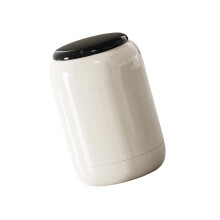 Practical Press Lid Trash Can Small Waste Bin For Modern-White