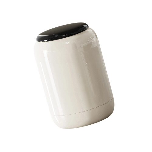 Practical Press Lid Trash Can Small Waste Bin For Modern-White