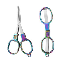 2Pcs Folding Stainless Steel Scissors For Fabric Cutting-color