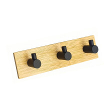 Strong Bamboos And Stainless Steel-3 hook black square bottom