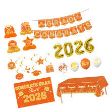 User Friendly Paper Graduation Decorations In 6 Color-Orange