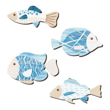 Décorations murales en bois de poisson, décorations murales en-3