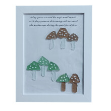 Art mural coloré sur le thème des champignons-cadre blanc