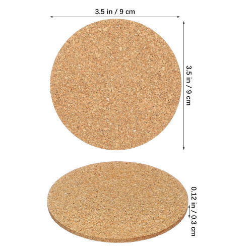 Cork Coasters Round 9cm 100 Pack 1