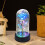 Rose LED sous dôme en verre bleu multicolore (1 pièce) 4