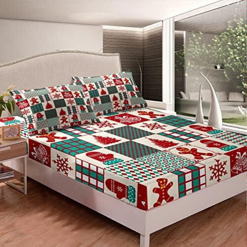 Kinder-Bettwäscheset (Einzelbett) mit Lebkuchen-Schneeflocken-Design 1