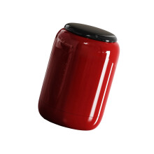 Petite poubelle avec fond lisse et couvercle à pression-Rouge