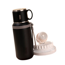 Premium 600 ml roestvrijstalen thermische mokken met-Zwart