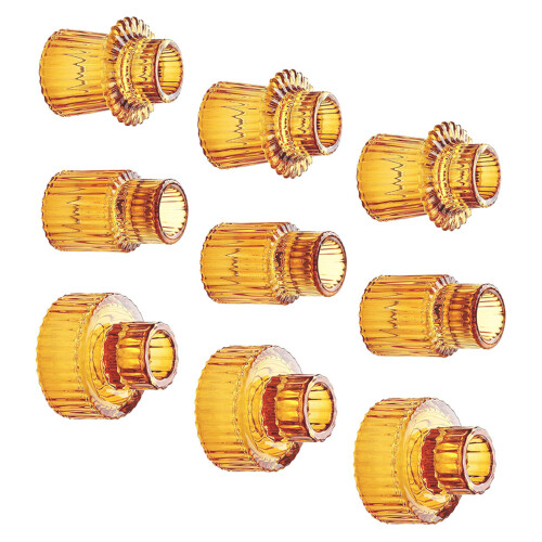 Clear Small Candlestick Holders Glass Candle Sticks for-brown