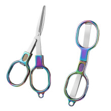 2Pcs Folding Fabric Shears Portable Stainless Steel-Color