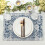 Marineblauwe boho linnen placemats set van 6 3