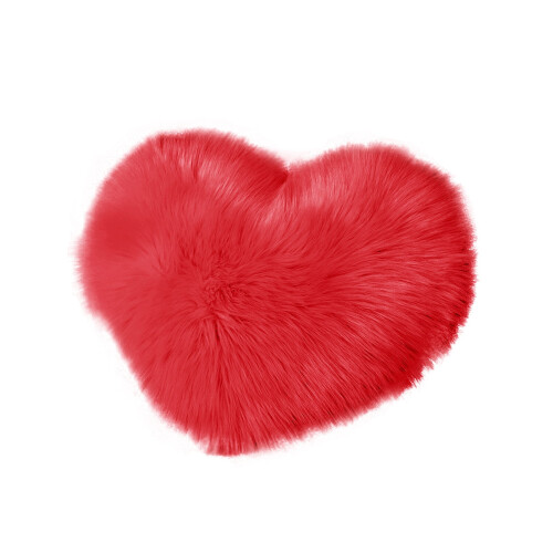 Plush Heart Throw Pillow – Red, 35x45cm 1