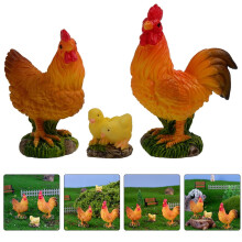 Mini statuetta di pollo in resina, 5,8 cm