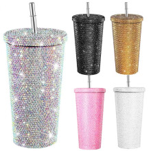 Rozsdamentes acél strasszos pohár500ml