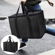 Borsa termica isolante per la spesa, nera, confezione da 1