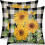 Conjunto de 2 capas de almofada com estampa de girassol em linho, 45x45 cm (18x18 polegadas). 1