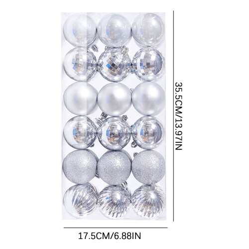 Staron Christmas Ornaments Silver 36 pcs 60mm 1