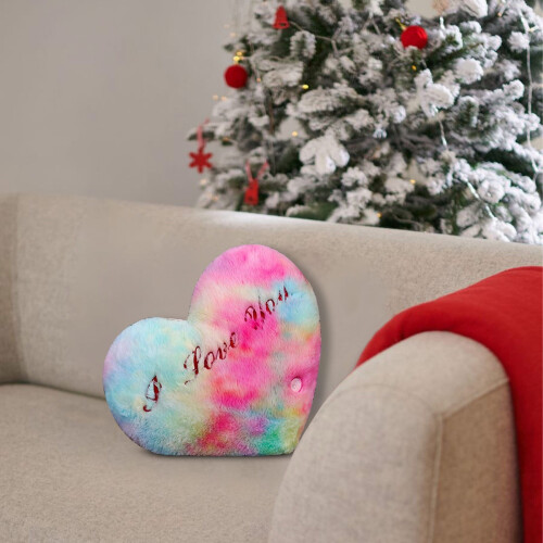 Almohada con luz LED en forma de corazón, 40x35cm 2