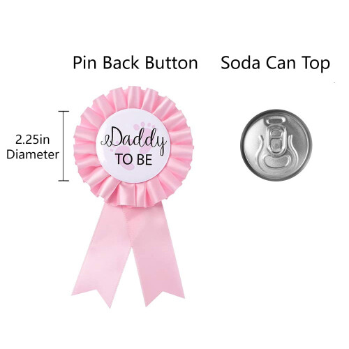 Conjunto de faixa de maternidade rosa e broche "Papai a caminho" 1