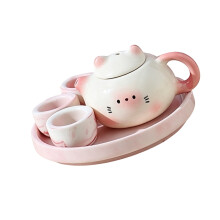 Elegant Miniature Tea Service Accessories-Type B pink and whit