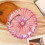 Rundes Samtkissen mit glänzendem Rand, 35 cm, Rosa 4