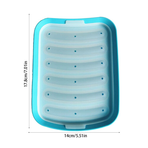 Silicone Sausage Mold with Lid, Thickened, 6-Cavity 2
