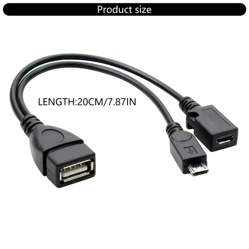 20 cm draagbare OTG USB vrouwelijke splitteradapter voor 2