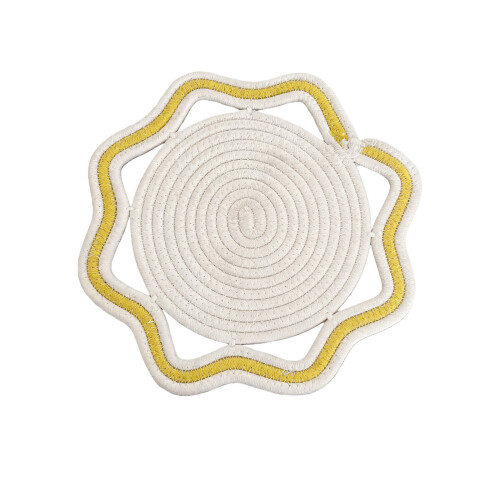 Tapis de Table octogonal, napperon non-Blanc et jaune 18cm
