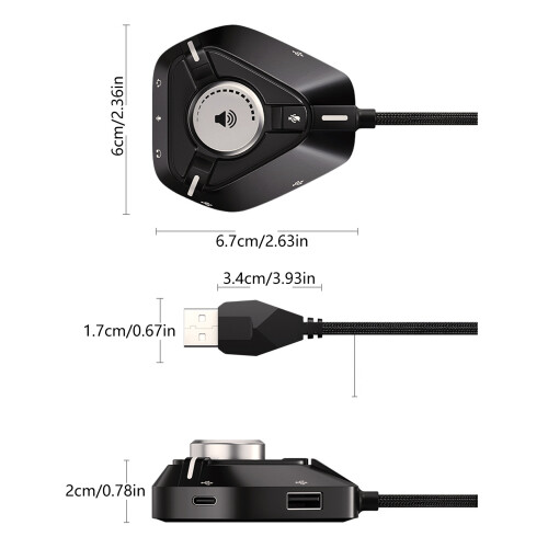 USB externe geluidskaart USB-adapter voor PC Laptop Desktop 2