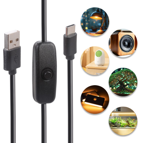 Long câble de chargement USB vers Type C avec-Noir 30cm 2