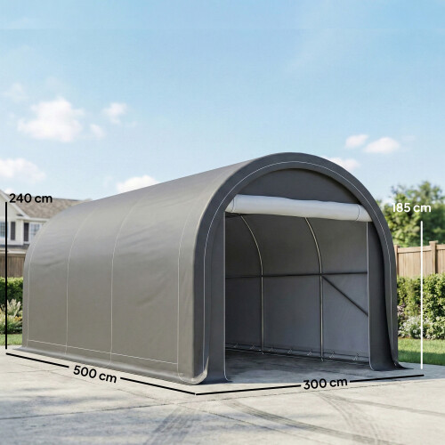 Outsunny Carpa para Garaje Gris 500 x 300 x 240 cm 2