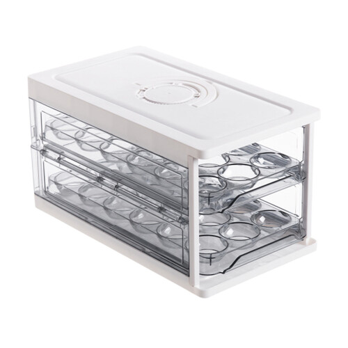 32 Eggs Container with Lid and Handle Clear Plastic Eggs Tray