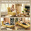 Homcom Sofá Cama Individual Amarillo 72 x 75 x 85 cm 4