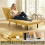 Homcom Sofá Cama Individual Amarillo 72 x 75 x 85 cm 6