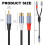 2RCA to 1Pin Sound Cable Splitter Connector Replacement for 3